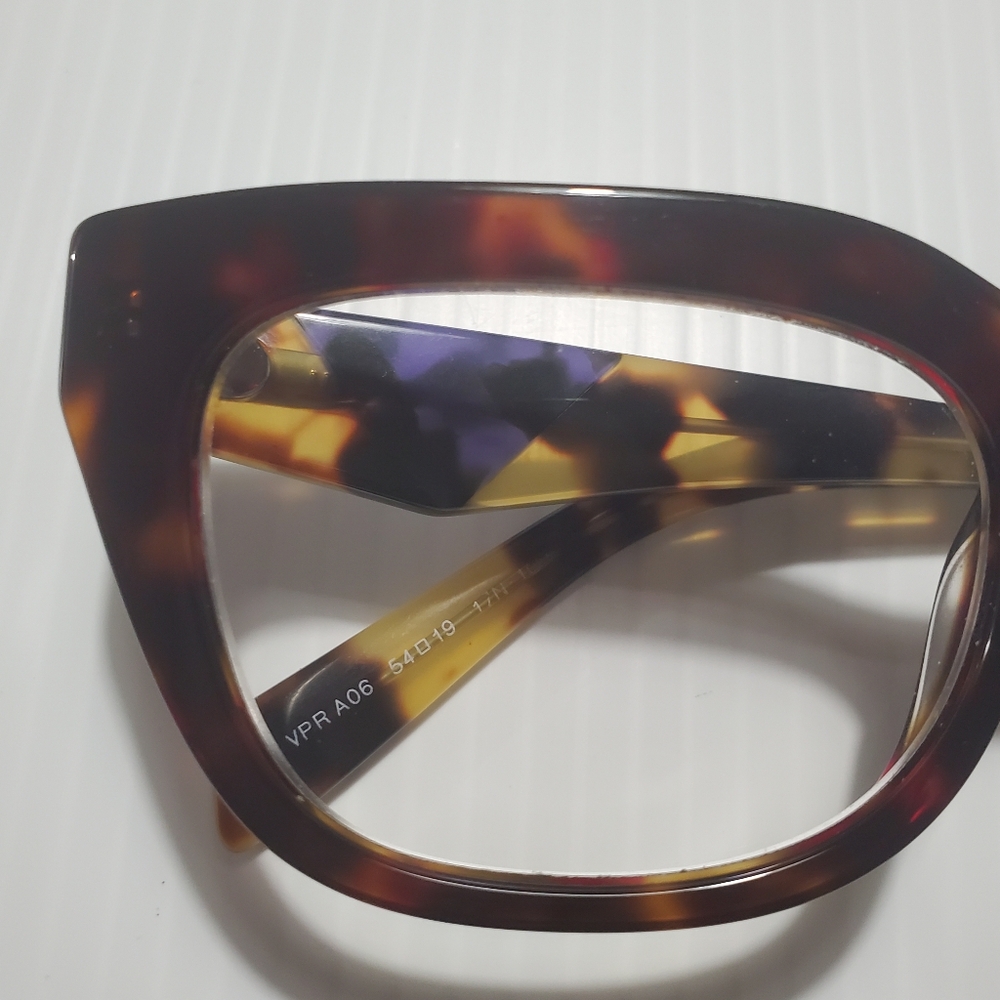 💥SALE💥 Prada PR A06V Caramel Havana w/Blue (54◻19) 54mm Eyeglasses - Picture 4 of 9